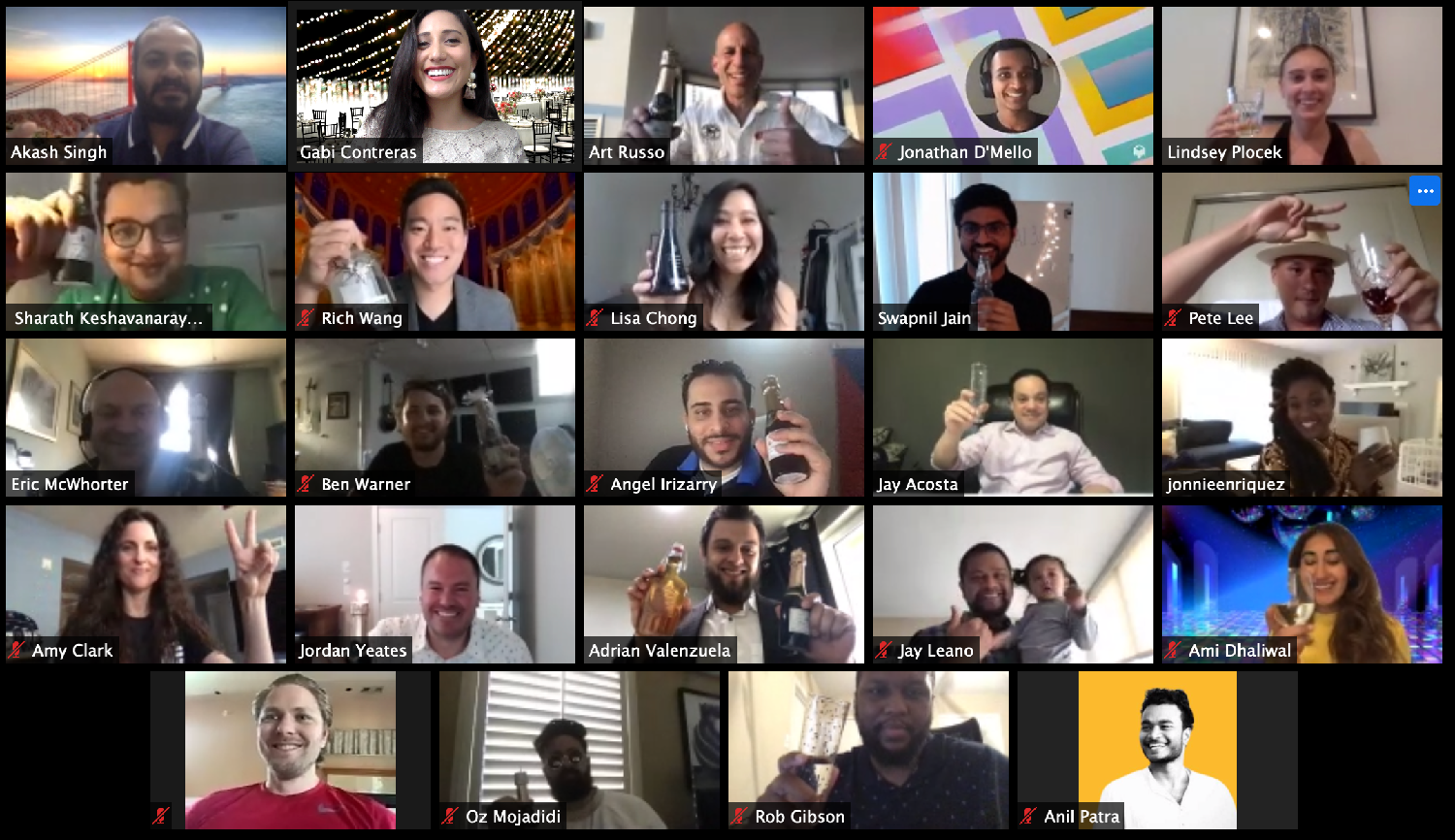 Our team celebrates our 3 year birthday virtually. We all dressed up for the occasion!