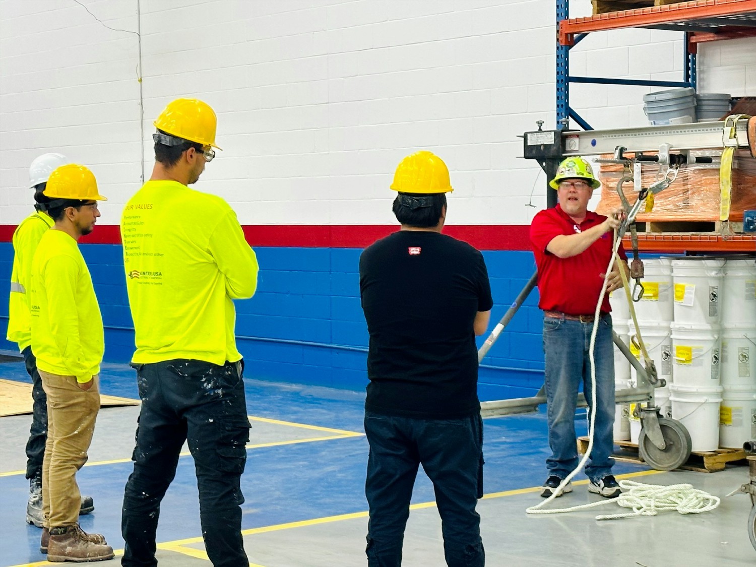 Our Safety Manager hosts our monthly confined space training for new hires. Safety Frist at Painters USA!