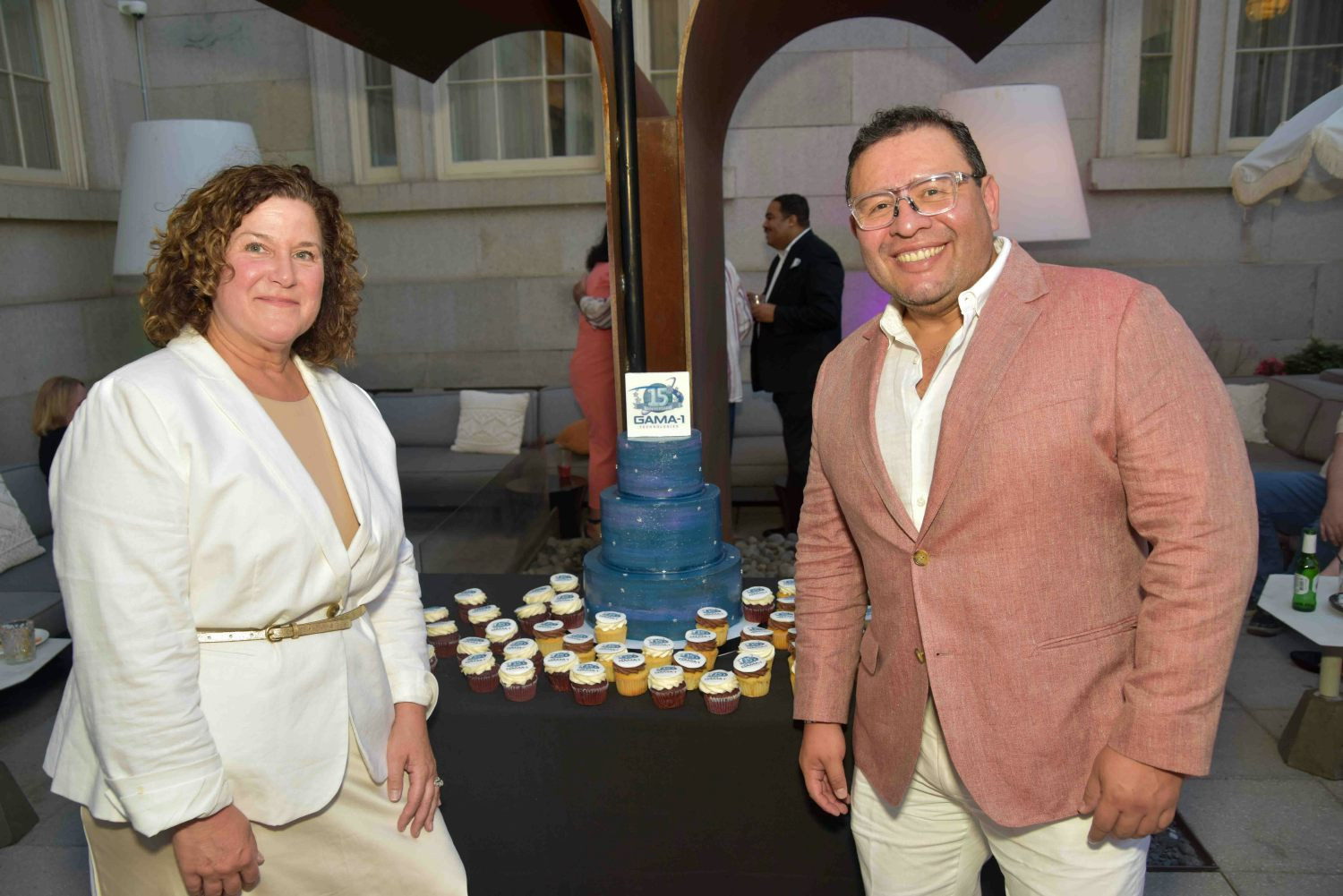 Chief Strategy Officer, Jacqui Genovesi (left) & President, Gus Gamarra (right) celebrating GAMA's 15th Anniversary 