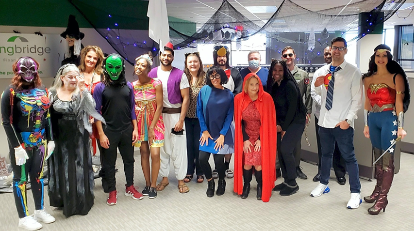 Departments hold regular events/competitions, including dressing up for Halloween and team holiday gatherings