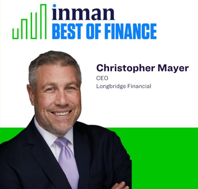 Our CEO, Dr. Chris Mayer was selected for an Inman Best of Finance Award; recognizing influential leaders in lending