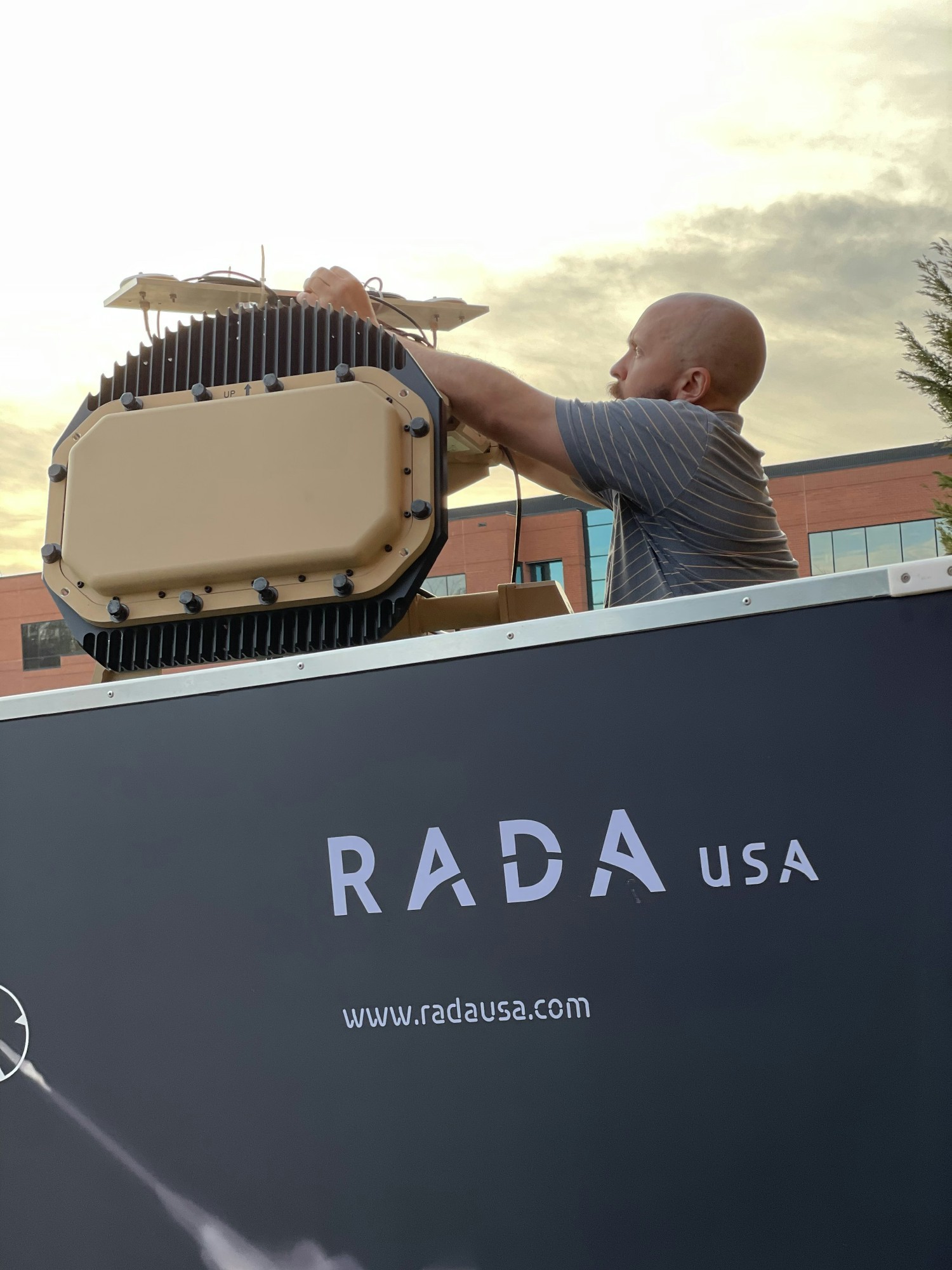 RADA USA engineer testing radar systems