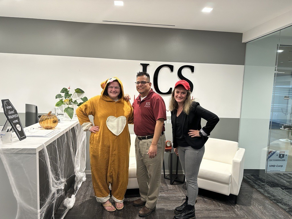 Employees dressed up for Halloween at the office.