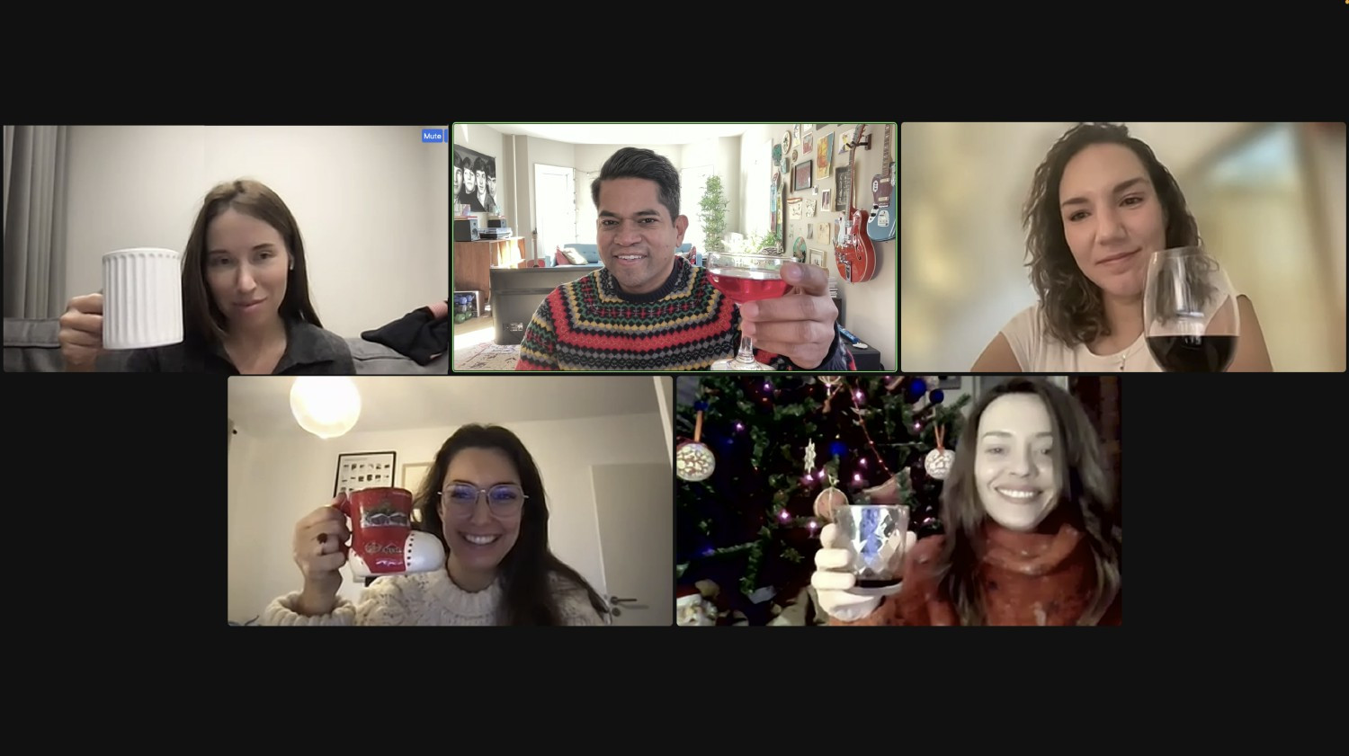 Part of our creative Digital Product team may be far apart but so close together in spirit during the holidays.