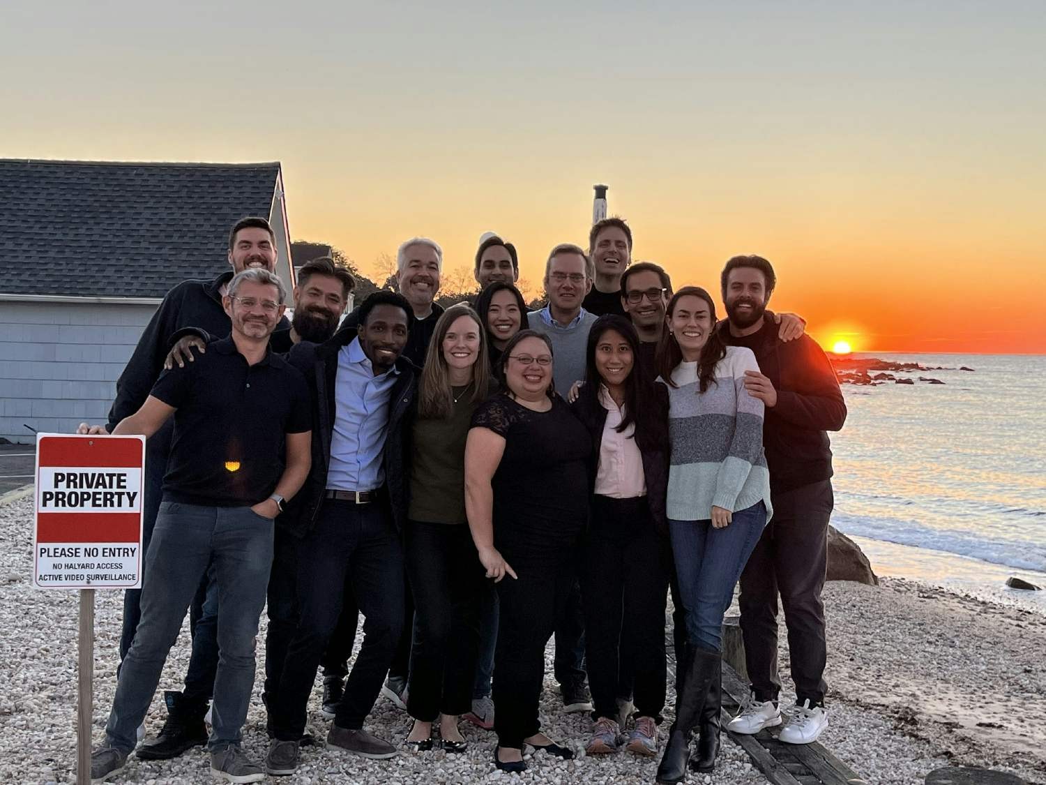 The Berkeley Partnership off-site training at the beach on the North Fork of Long Island (Greenport, NY)
