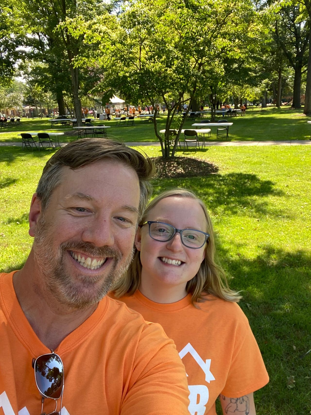 Employees volunteer for community National Night Out, helping our local neighborhood.