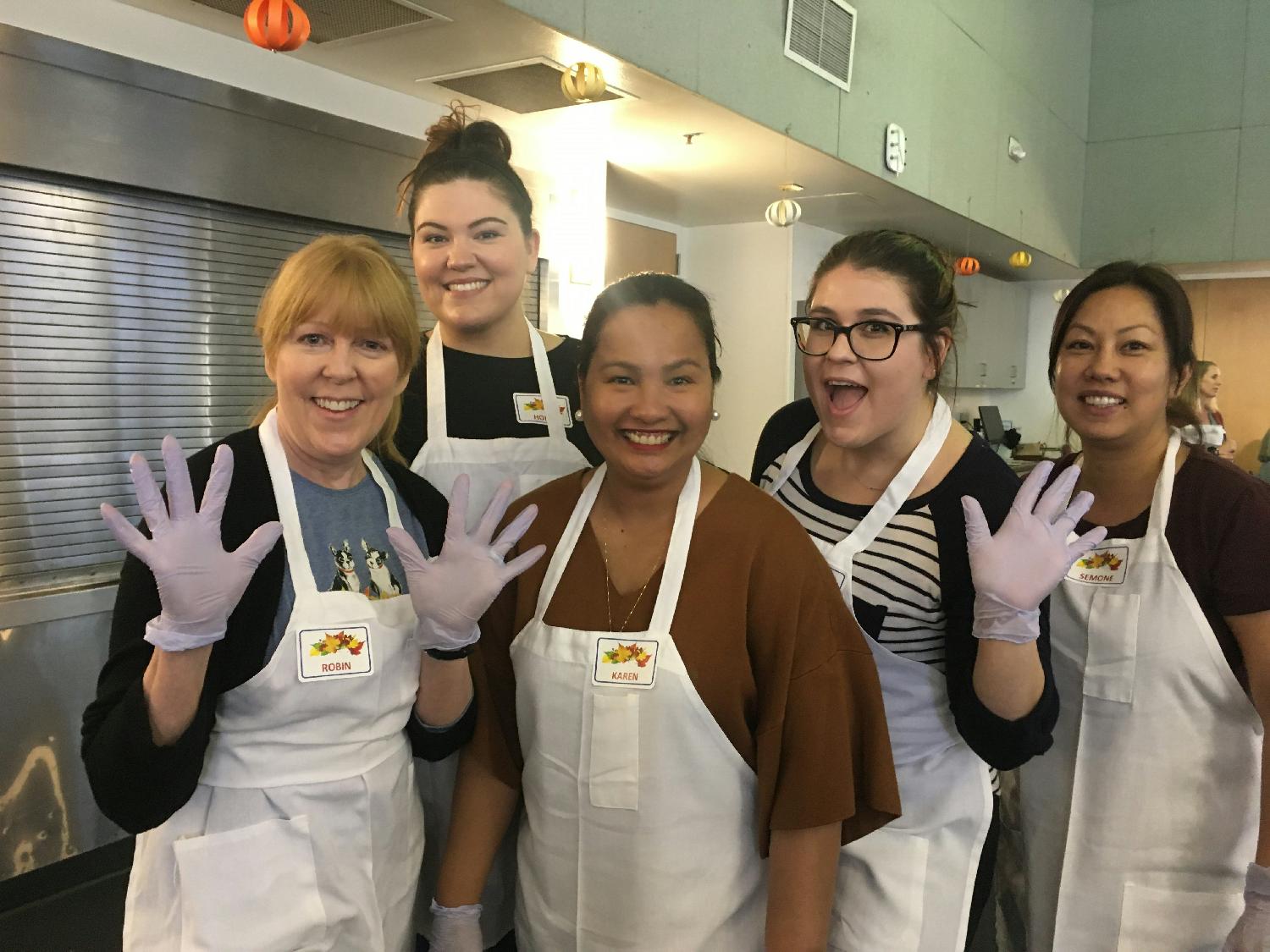 Marketing team volunteering at our local Senior Center Thanksgiving lunch