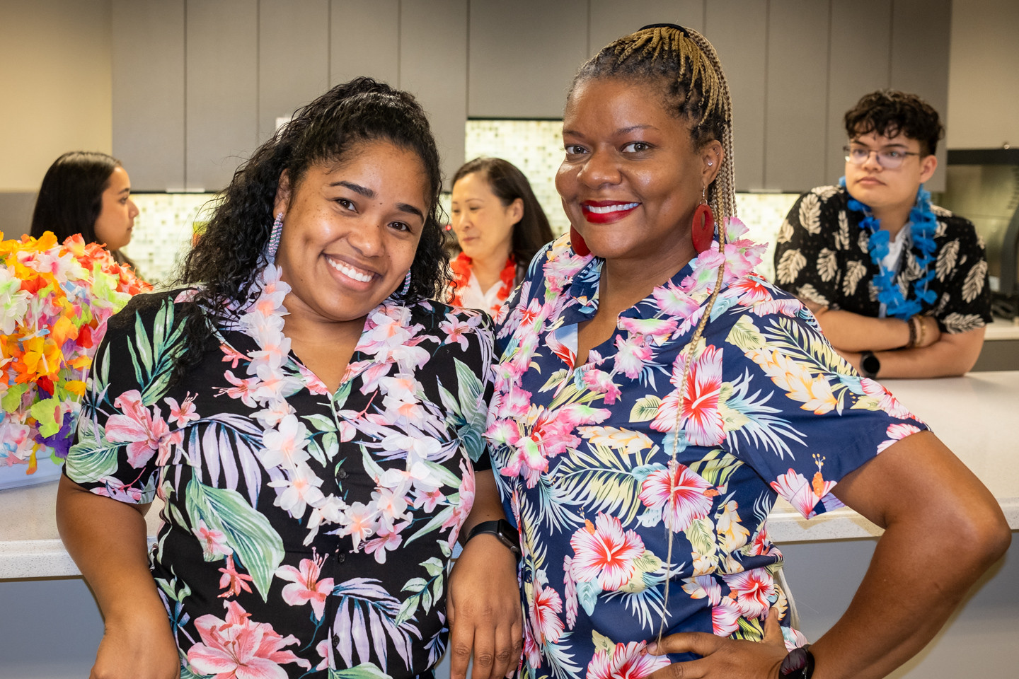Cortland associates, Jennifer Duncan and Robin James celebrates Hawaiian Shirt Day with our AAPI Resource Group.