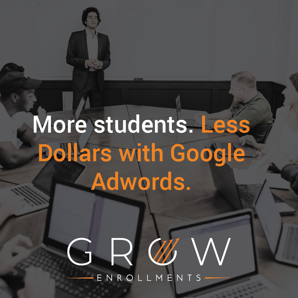 More students. Less Dollars with Google Adwords. 