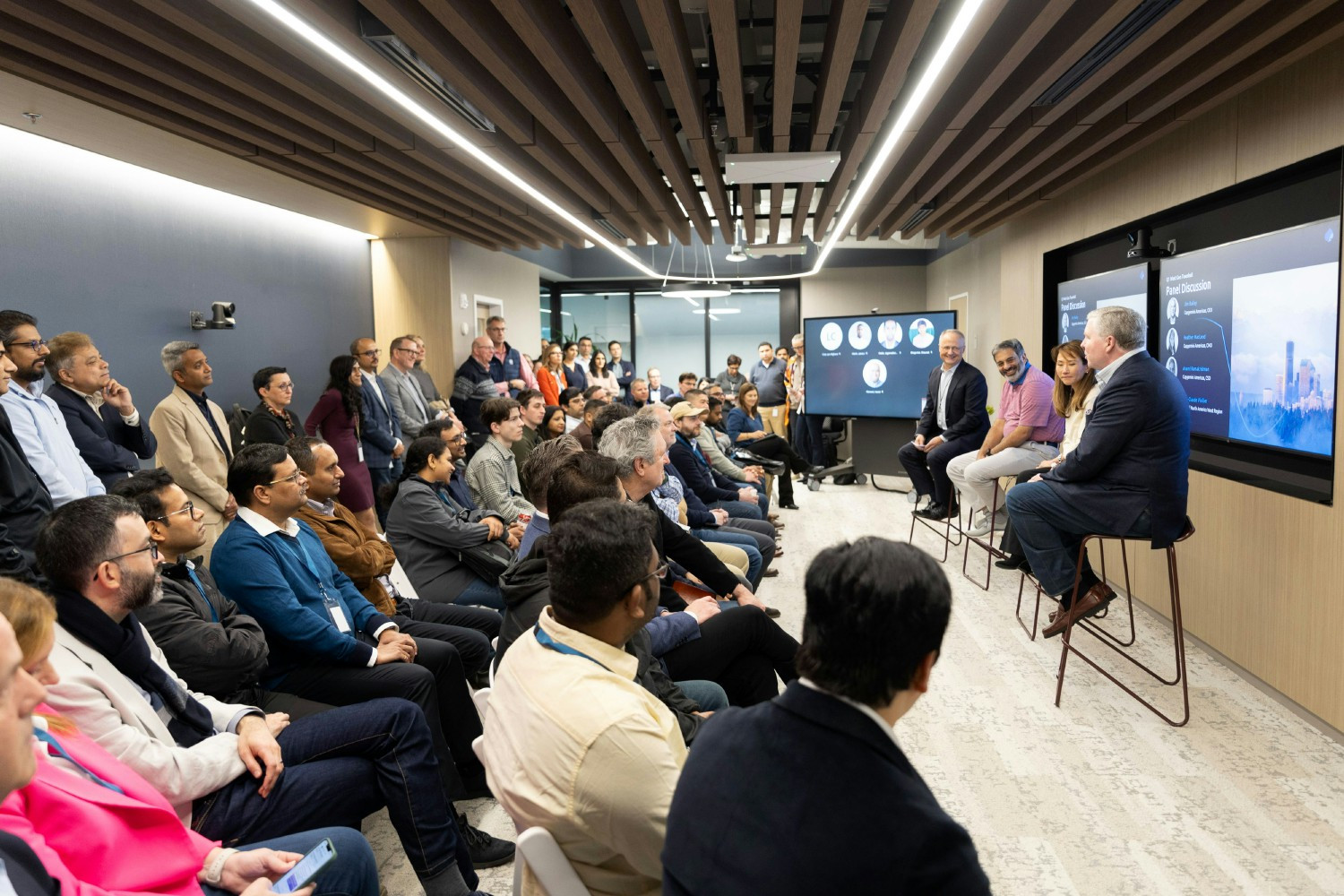Leaders come together to welcome employees in our new office located in Washington.