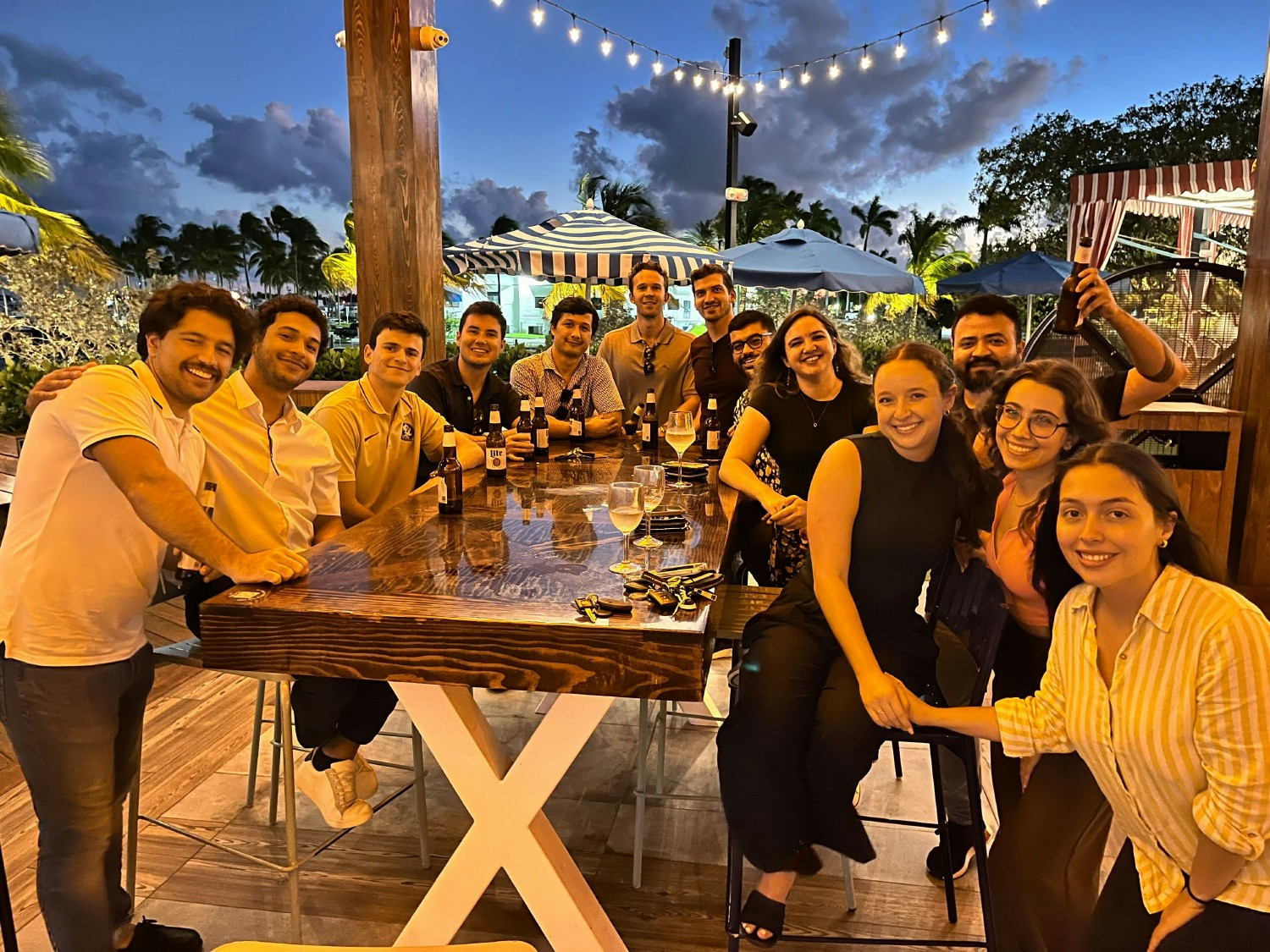 Invisors Miami teammates relaxing after-hours
