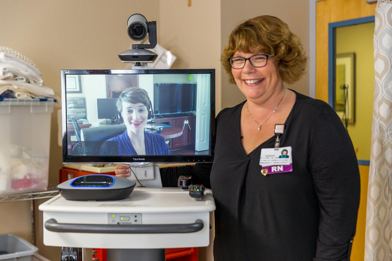 A nurse delegate assisting our TeleNeurologists, Managing Partner, Dr. Amanda Avila. 