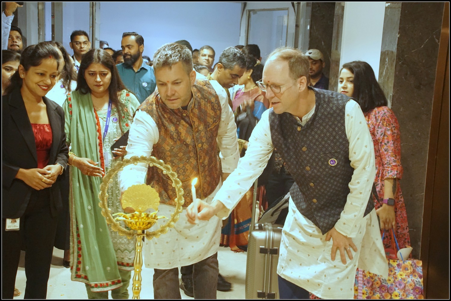 CEO and SVP Engineering at office opening in India