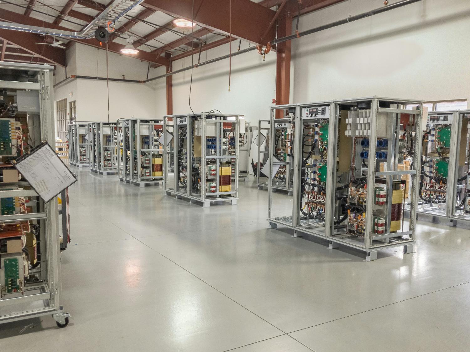 Production of over 3,000 kW of programmable DC power supplies. 