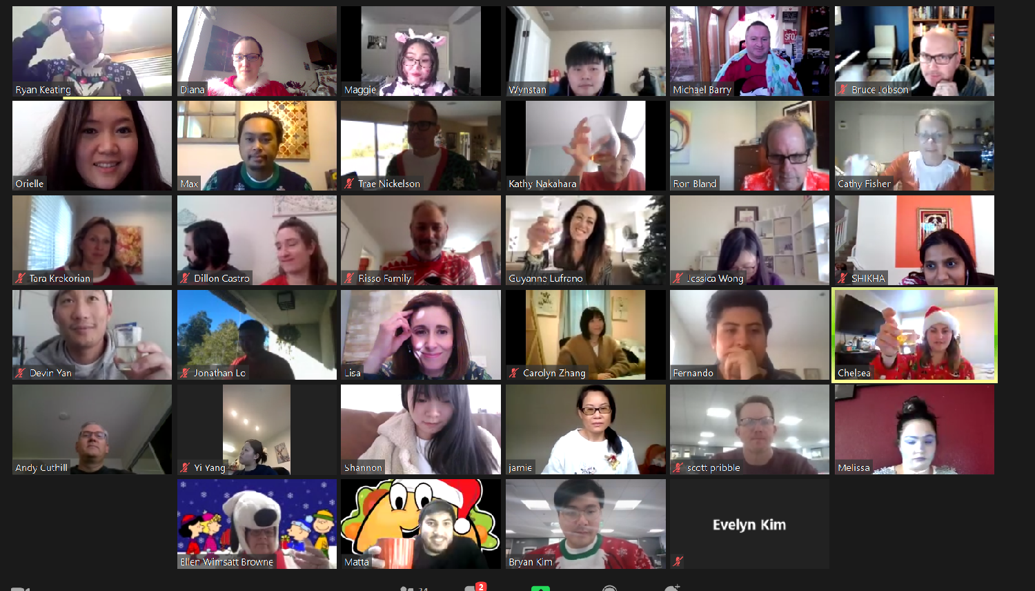 Virtual Holiday Party - not as crazy as past years but still a fantastic turn out.