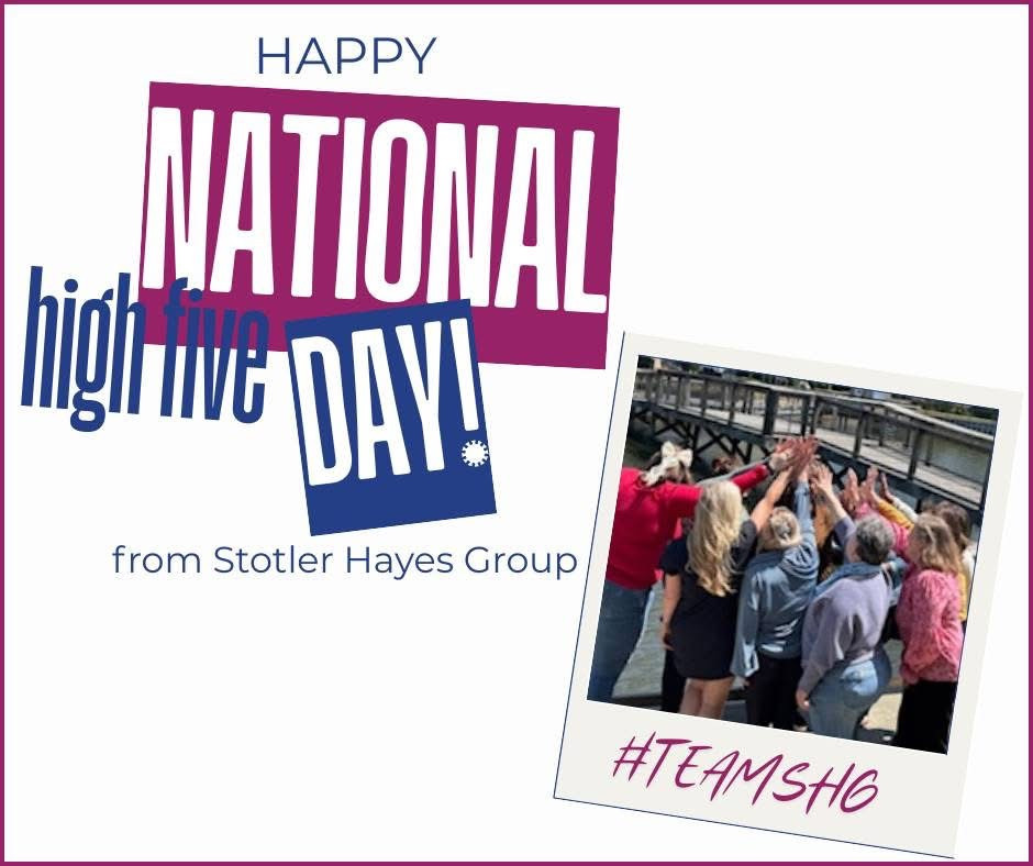 We always find a reason to celebrate- here we are celebrating National High Five Day with a group high five! 