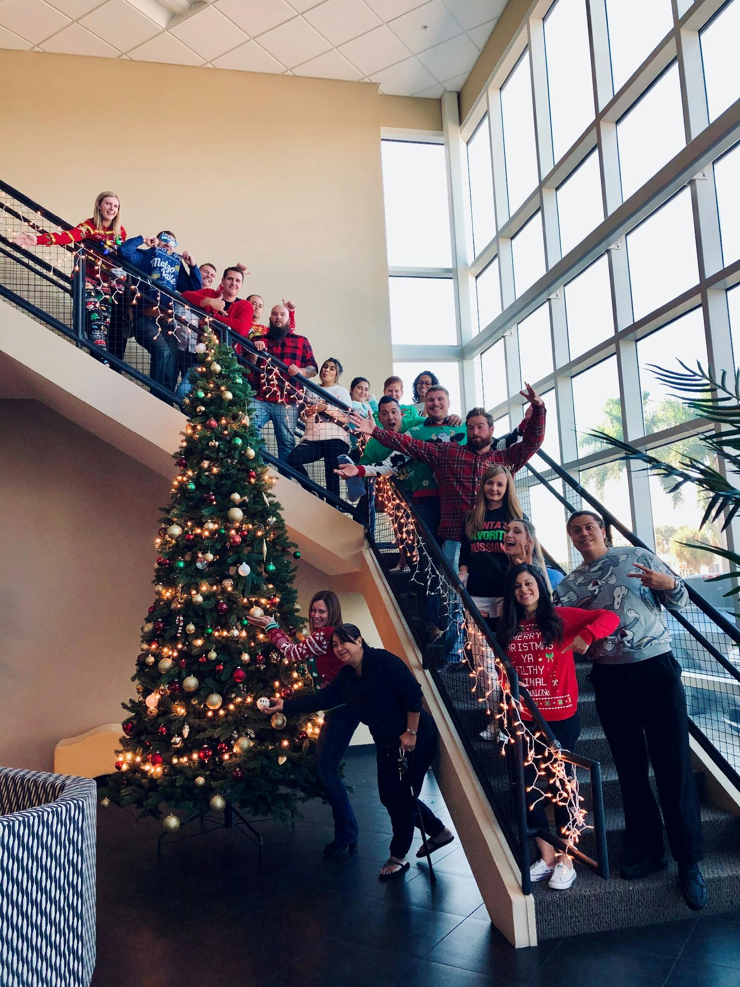 Our 2019 Christmas sweater celebration.