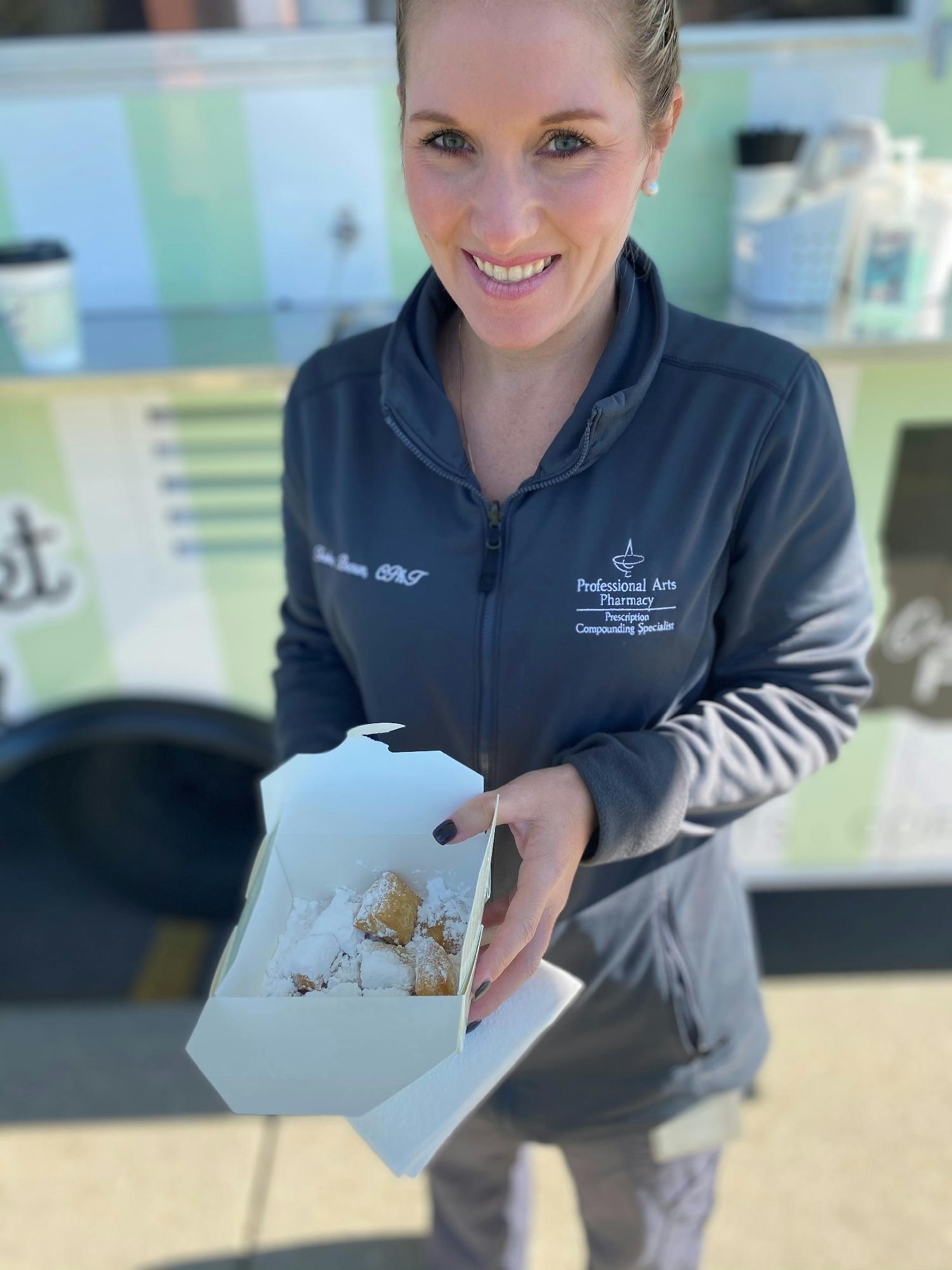 Due to COVID, instead of our traditional holiday lunches, employees enjoyed a food truck of beignets to enjoy in the sun