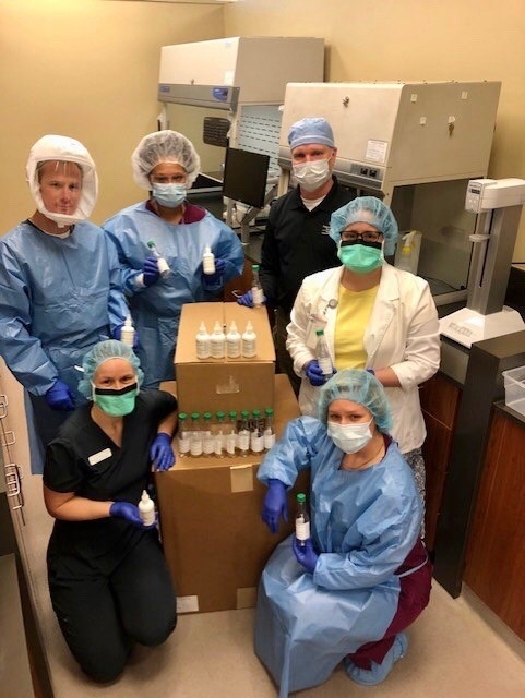 Staff compounded and donated 1,000 bottles of pharmaceutical-grade sanitizer to law enforcement and healthcare workers.