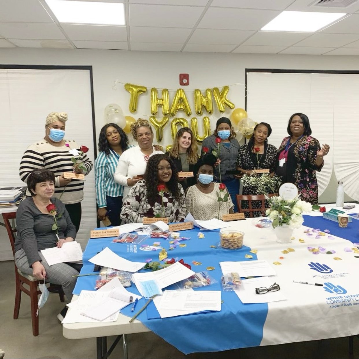 Our wonderful coordinating staff at White Glove, receiving honorable plaques.   