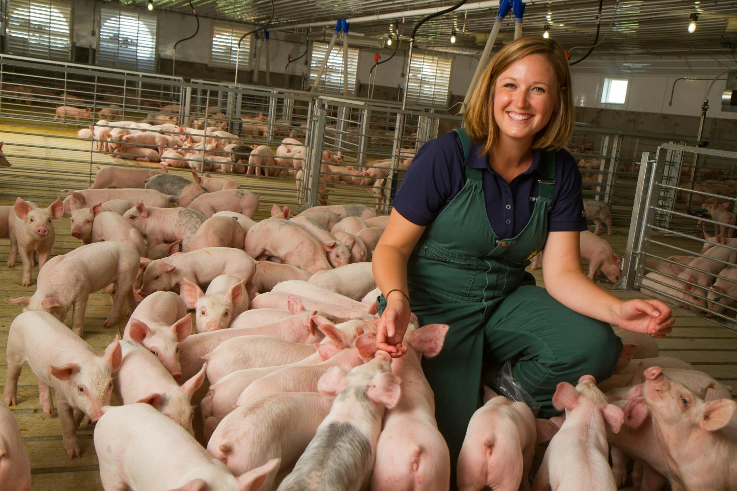 Dr. Haden spends her day on farms helping family farmers raise healthy pigs.