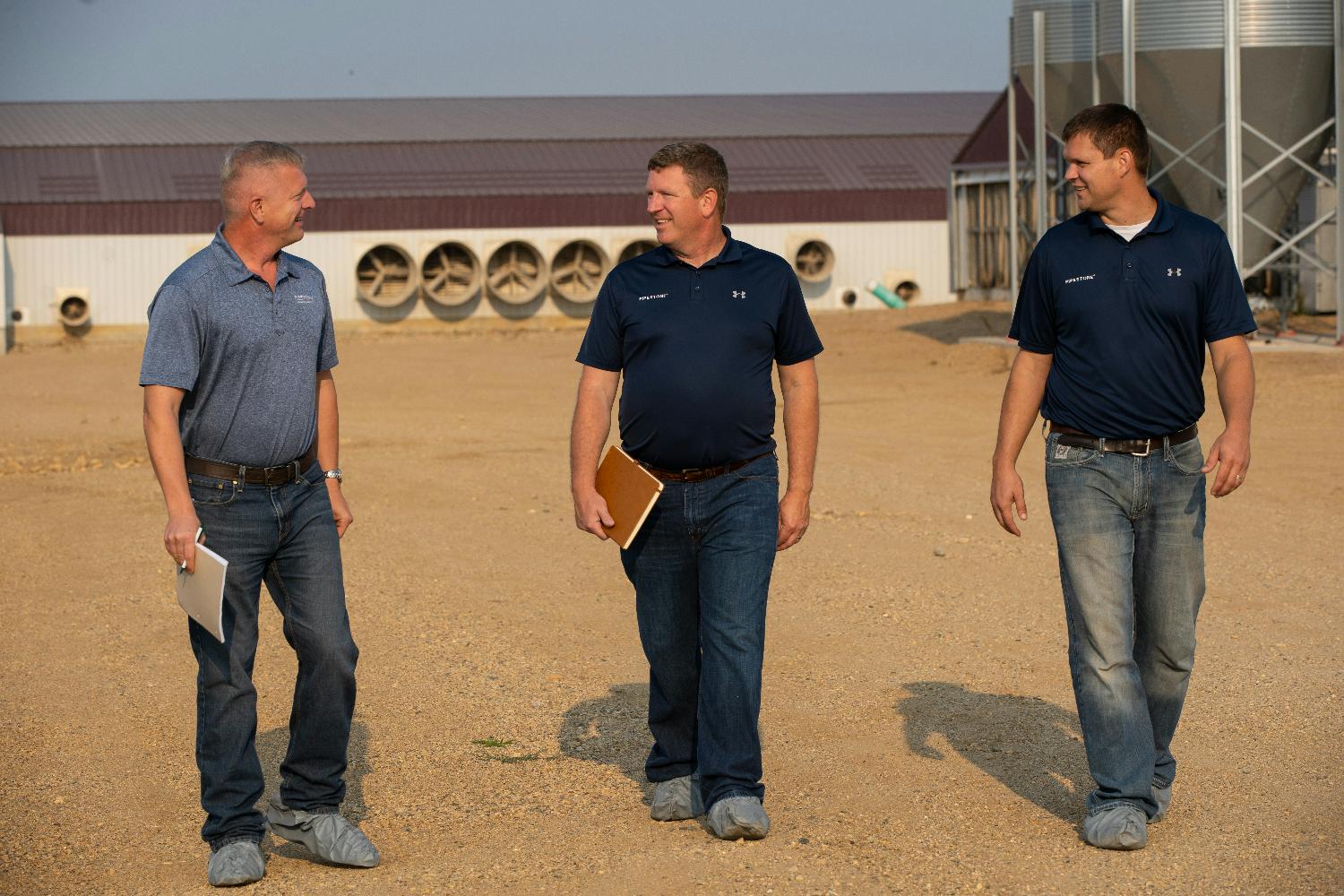 Veterinarians Dr.'s Wayne, Williams, and VanderPoel spend their day on farm helping family farmers raise healthy pigs.
