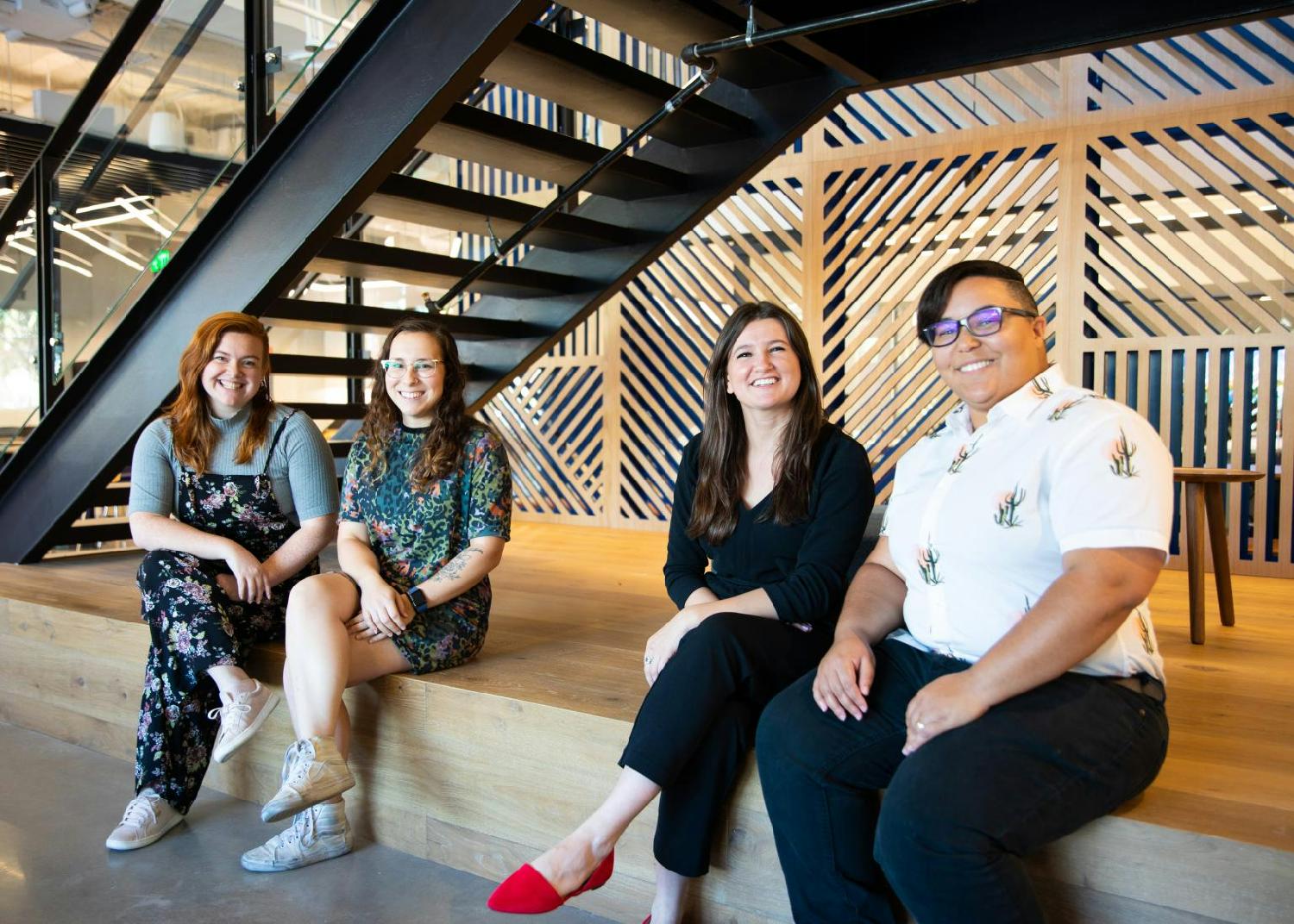 Some of The Zebra employees posting in the company's East Austin HQ.