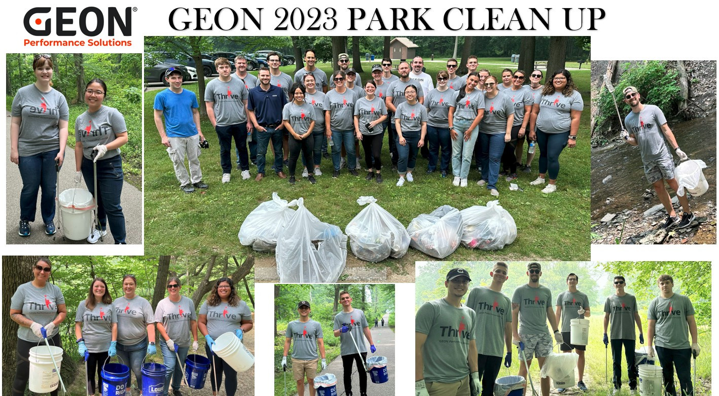 The Westlake Thrive team volunteering time to clean up a park in the local community. 