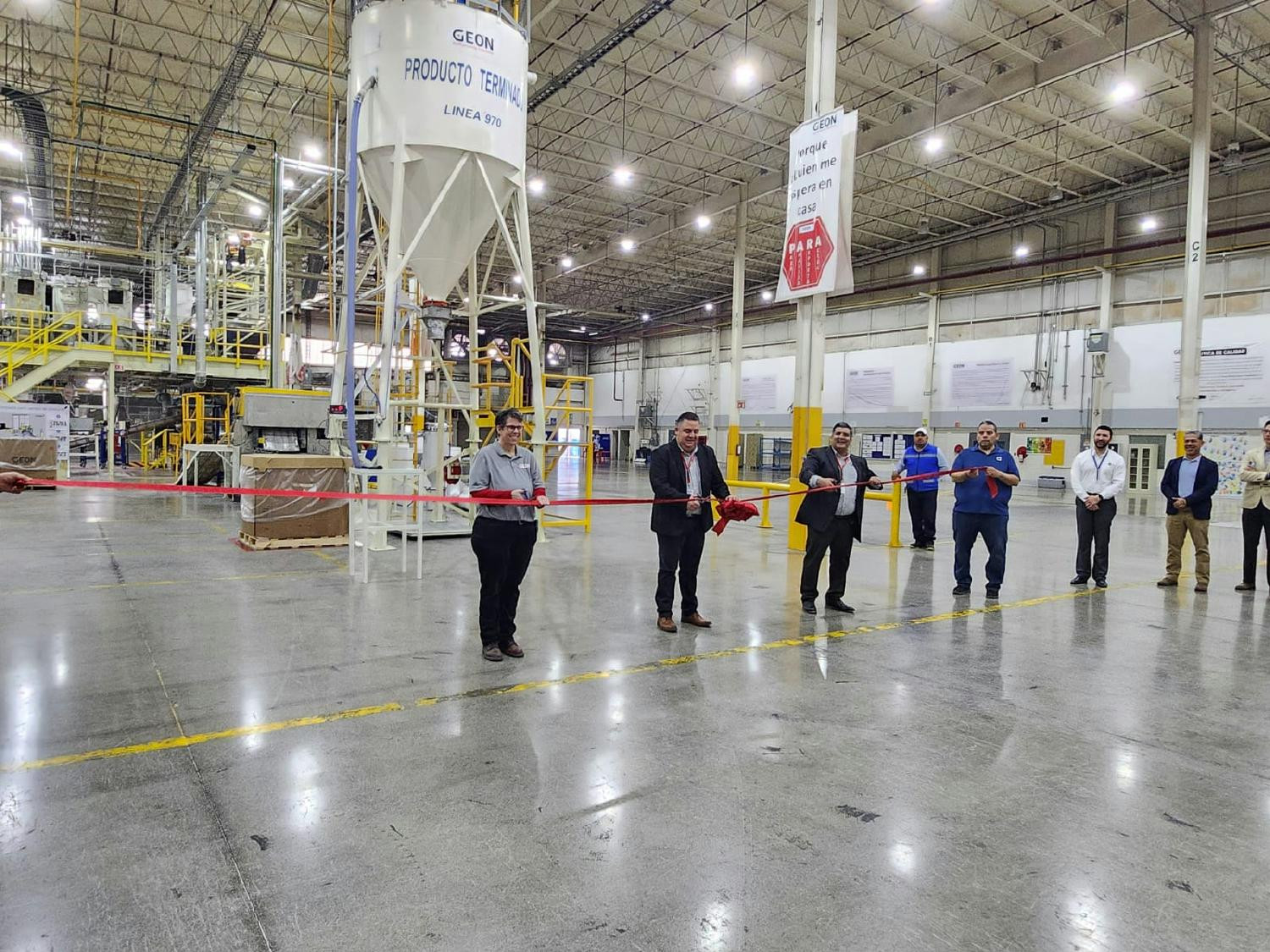 Ribbon cutting ceremony for the inauguration of the new F Line at the Ramos Plant.