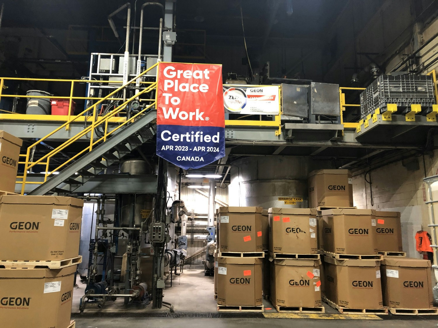 Celebrating and recognizing Geon's Great Place To Work Status in Canada at the Orangeville site. 