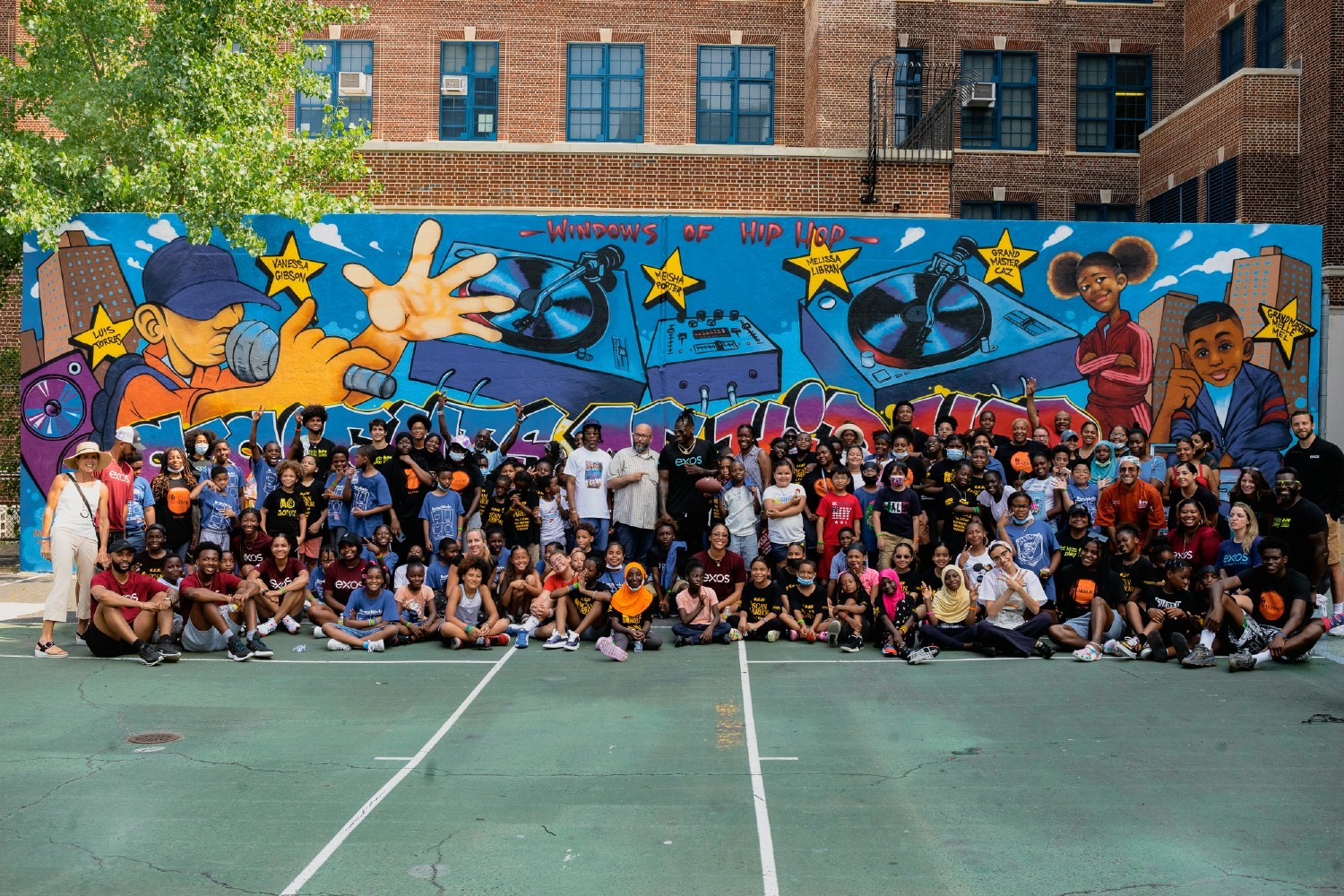 Exos coaches, interns and corporate staff volunteer at a public school in the Bronx. 