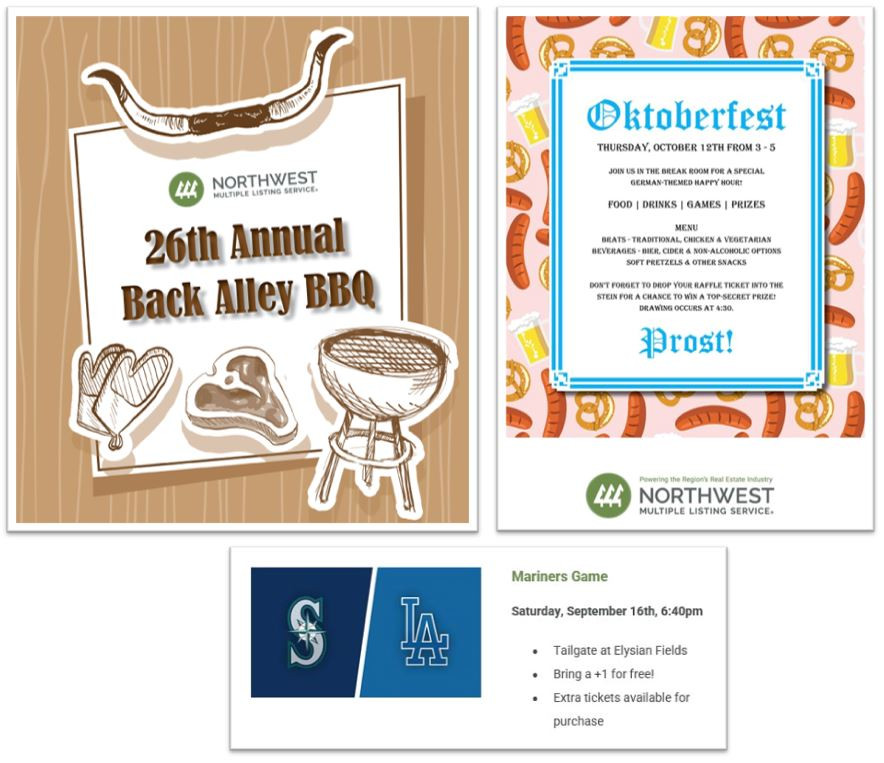 NWMLS provides a variety of fun staff events and activities throughout the year.  These are just a few.