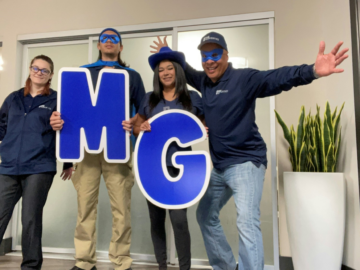 MG team members celebrating MG Spirit Week. 