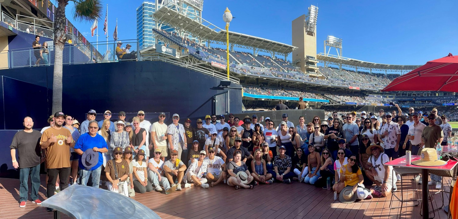 MG Properties employees enjoy an appreciation outing at the San Diego Padres game.