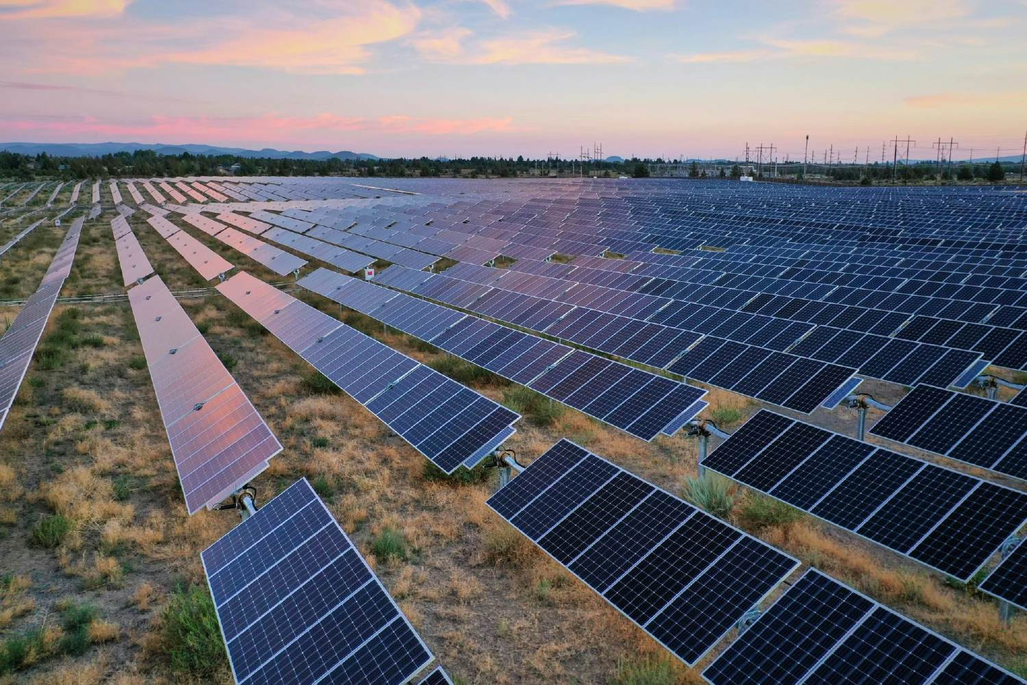 One of our US solar assets soaking up the last rays of sunlight as it collects clean energy. 