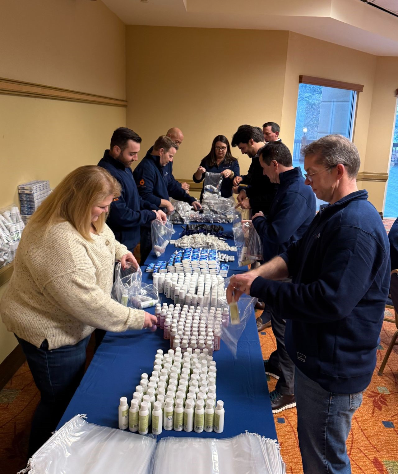 Savista colleagues made care packages for the homeless and stuffed animals for children in need.