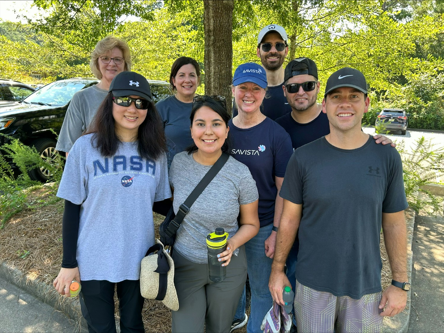 New Jersey colleagues and leaders use Heart and Soul time to help set up the Susan G. Komen Walk.