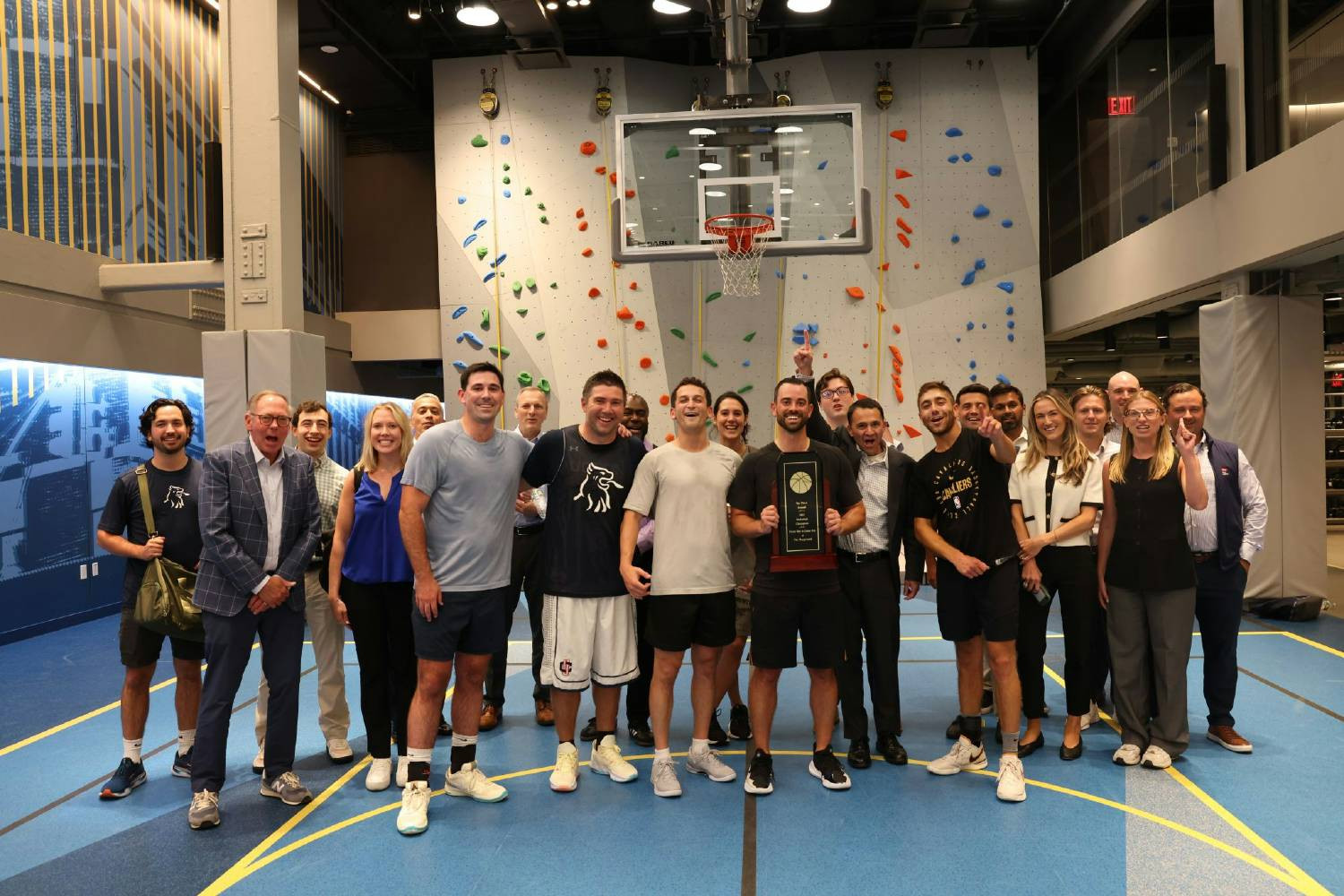 The New York office basketball team and its loyal fans at the Championship Game