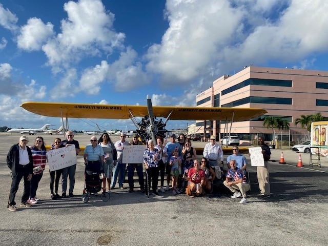 One of our sponsored Dream Flights.  A resident from our Veranda Club community got to fly in the plane. 