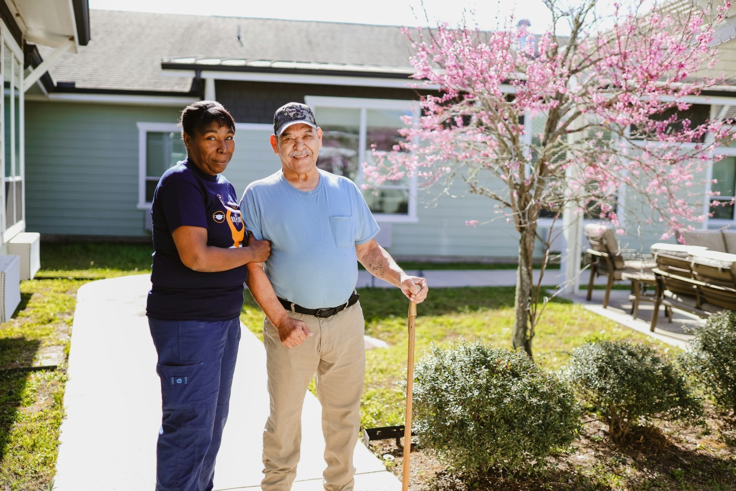 Nexion associate providing care and support to a resident