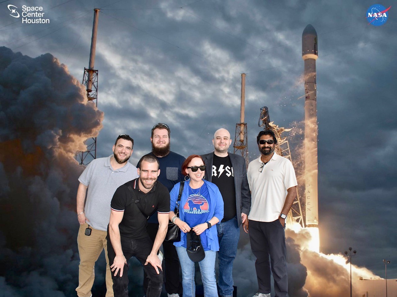 The crew came together for a team building trip to NASA.