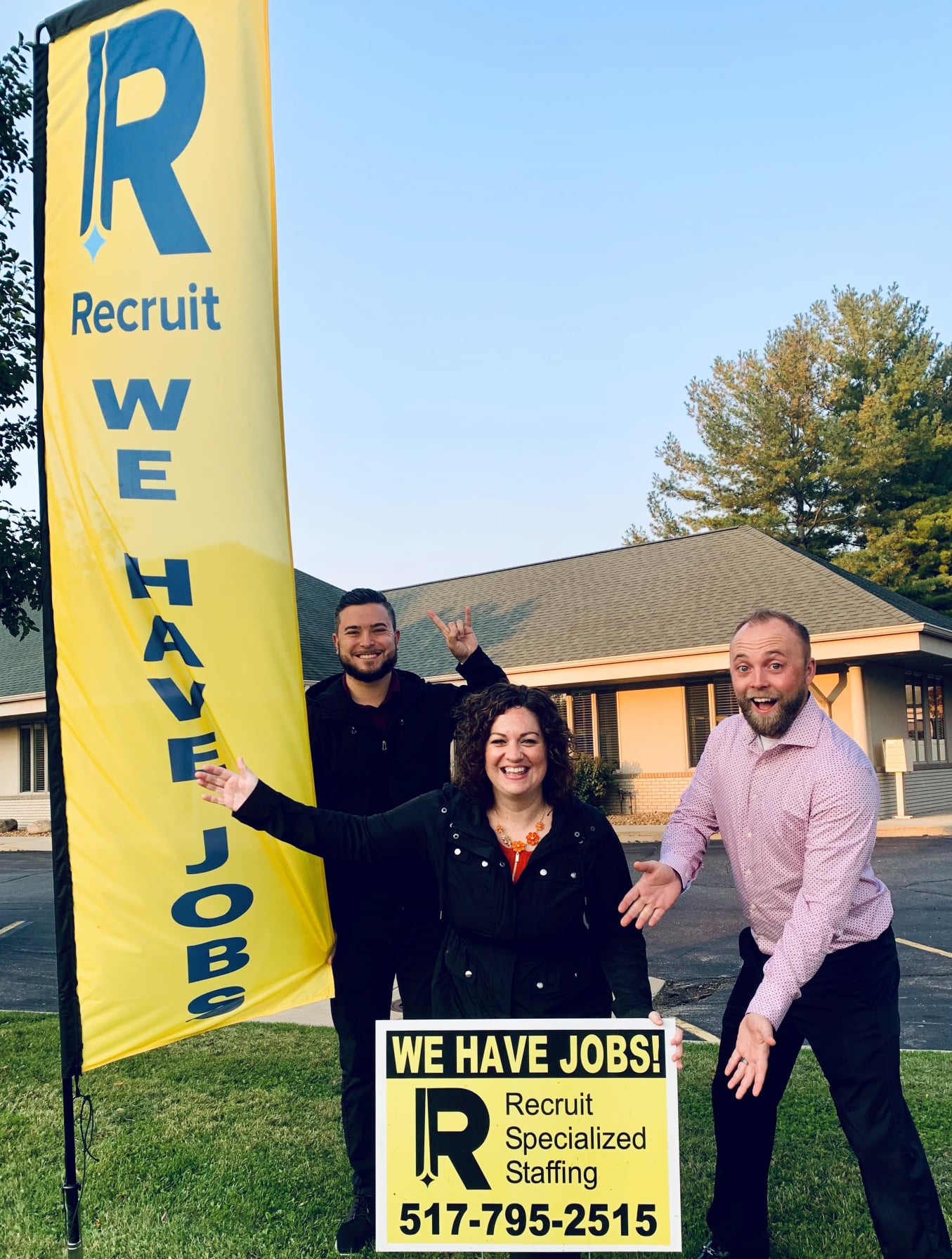 VP of Operations Justin Tobin, Staffing Specialist Joshua Saldana, and Business Development Manager Jessica Webb