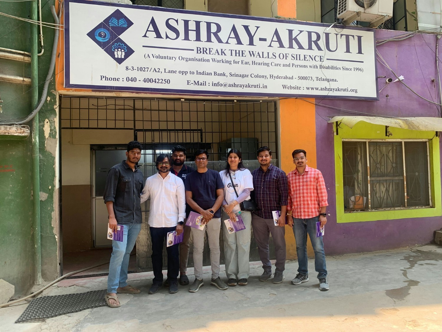 Team members in Hyderabad, India volunteer at a local clinic, serving members of the community. 