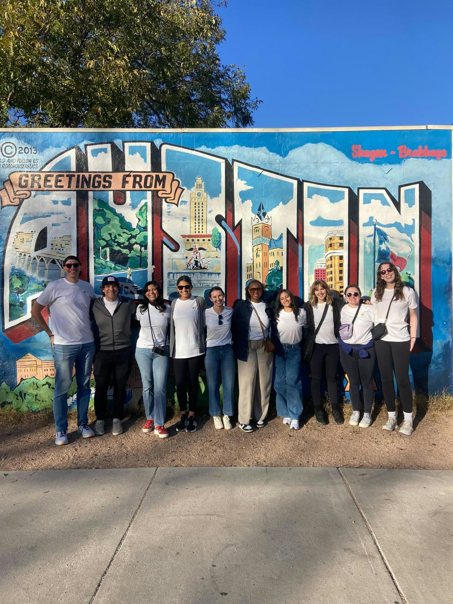 Marketing taking on Austin at their team offsite in 2024