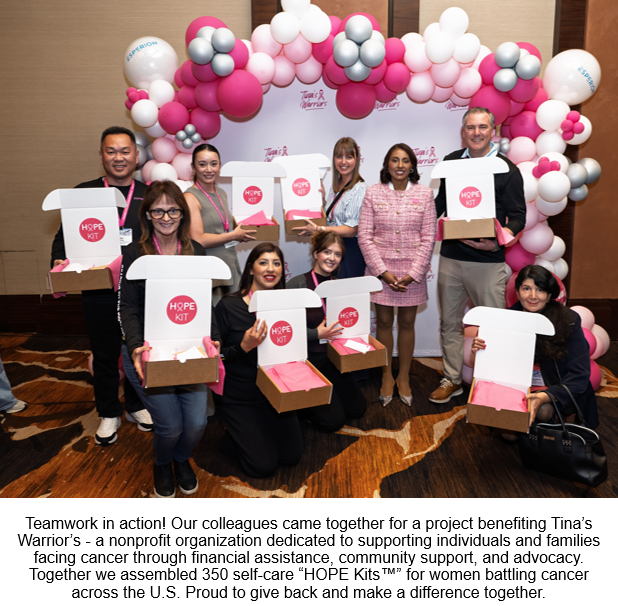Teamwork in action! Our colleagues came together for a project benefiting Tina’s Warrior’s.