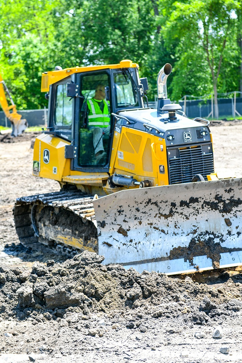 JD Topcon GPS dozer hard at work at the Ford House in GP.