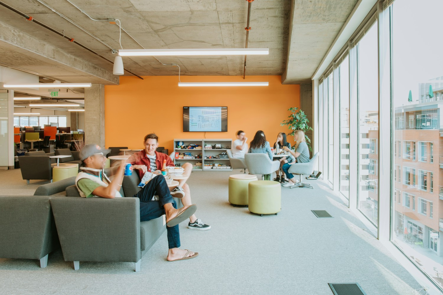 Remote employees for an offsite for collaboration.