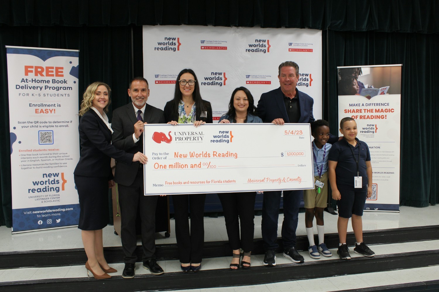 Universal, Clifford the Dog, and Dan Marino Celebrate $1M Donation to New Worlds Reading
