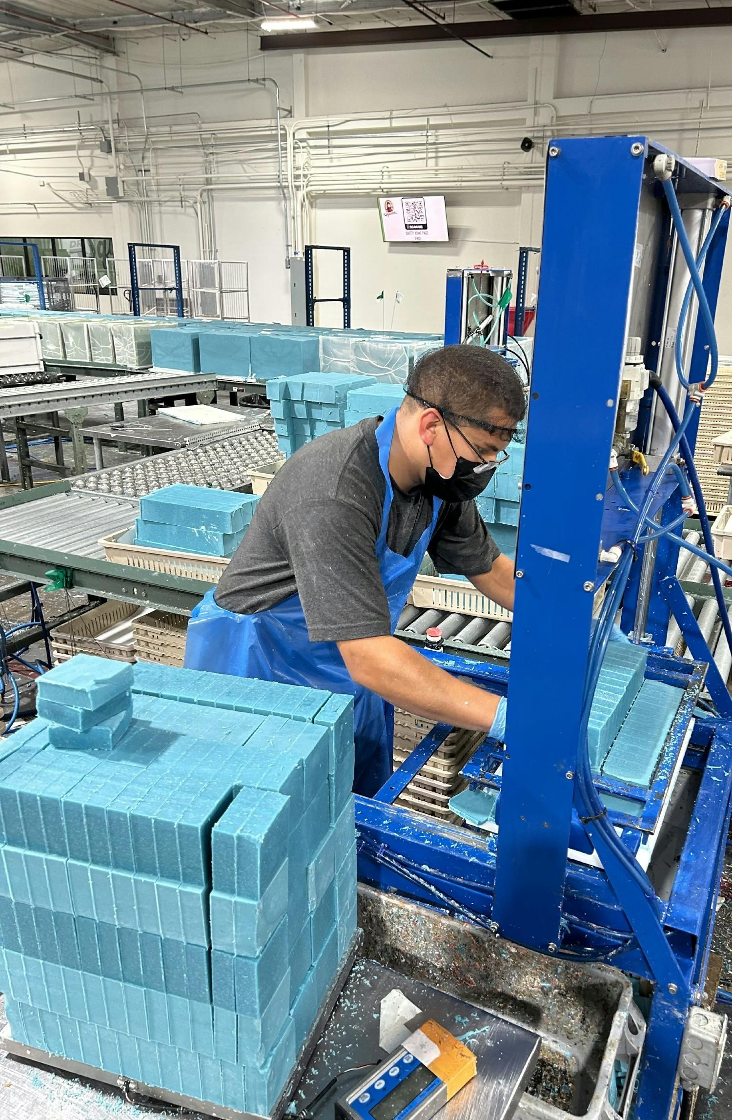 BRICC CUTTING IN ACTION AT BRICC CITY MANUFACTURING FACILITY IN  CALIFORNIA