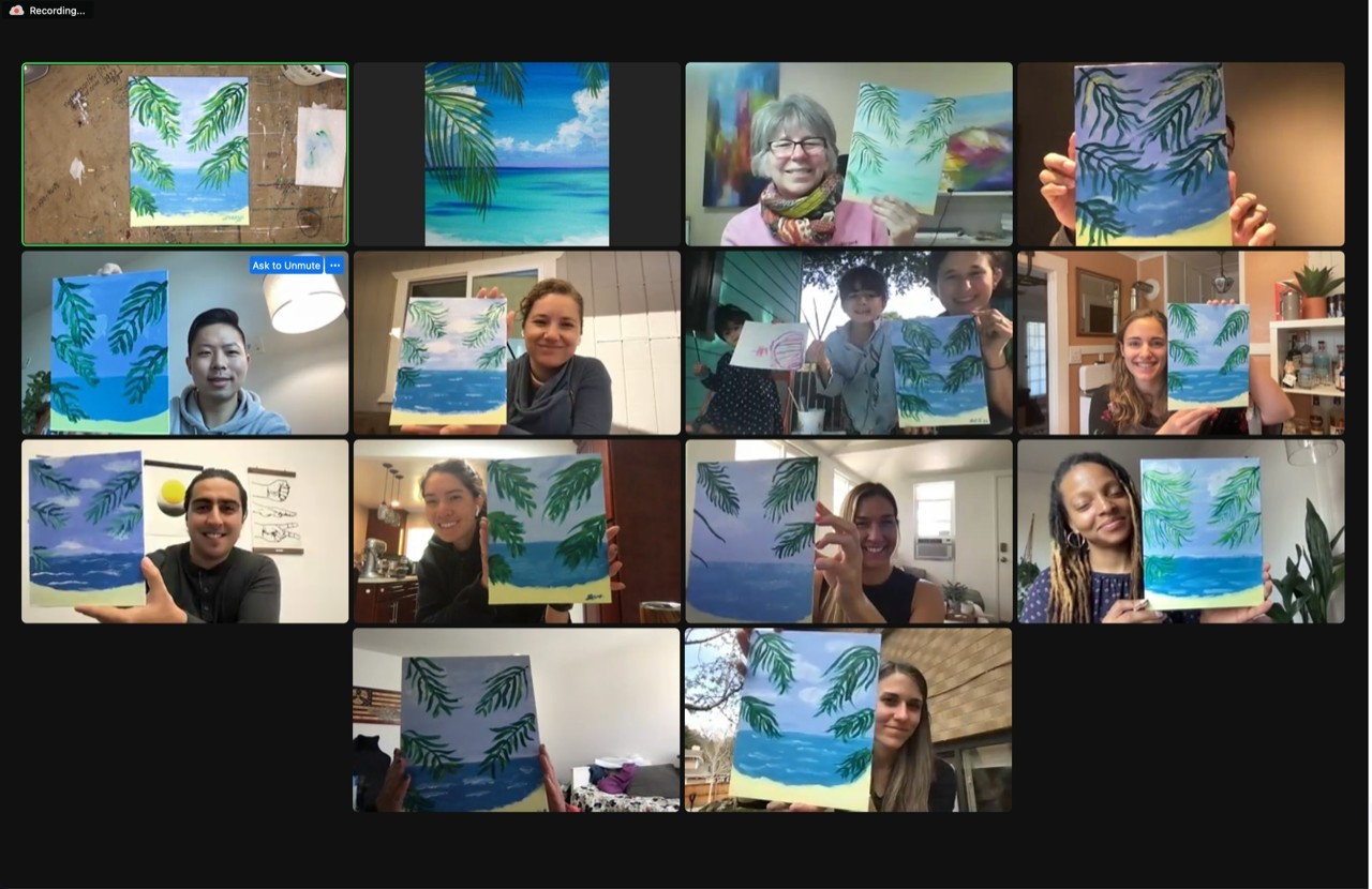 Keeping the Quizlet team connected in a virtual art class. 
